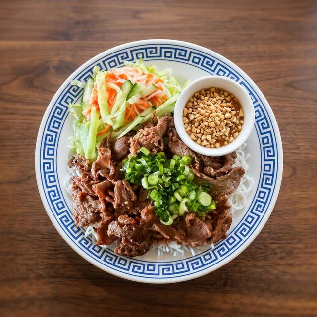 Flame Broiled Beef with Lemon Grass.